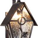 Rustic Outdoor Wall Lanterns Exterior Wall Mounted Sconce Light Designer Style Outdoor Light Fixtures for Home Patio Garden Garage Farmhouse Porch Lighting with Water Glass, Oil Rubbed Brown