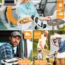 Eocolz Electric Lunch Box Food Heater 60-80W for Adults, Portable Food Warmer Heated Lunch Box for Car Truck Work with 1.5L Stainless Steel Container Fork & Spoon 12/24/110V Lonchera Elctrica