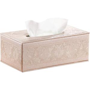 Tissue Box Cover,PU Leather Tissue Holder,Magnetic Bottom Plate,Napkin Carton Holder,Pumping Box,Suitable for Home and Office(Pink)