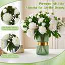 Geosar White 20 Pcs 40 Heads Artificial Peonies Flowers, White Faux Peony Florals Arrangement with Bendable Stems for Centerpieces, Wedding Bouquet, Home, Office, Party Decor
