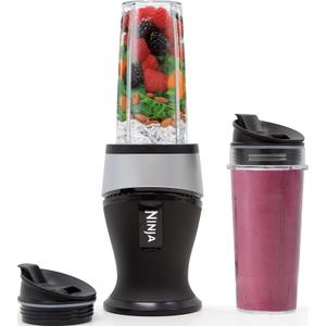 Ninja Fit Compact Personal Blender | For Smoothies, Shakes & Frozen Drinks | (2) 16-oz. To-Go Cups with Spout Lids | 700-Watt Countertop | Black | QB3001SS