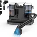 Lubluelu Upholstery Cleaner Machine 600W Motor - 20Kpa Suction, Portable Handheld Carpet Cleaner with Self-Cleaning and Long Hose for Pet Stains, Couch, Car Seats and Area Rugs (Black)
