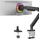 MOUNTUP Heavy Duty Single Monitor Arm for 42 40 39 34 32 27Inch Screens, Monitor Stand for Desk Supports 4.4-33 lbs, Height Adjustable Ultrawide Monitors Mount with C-Clamp & Grommet Base