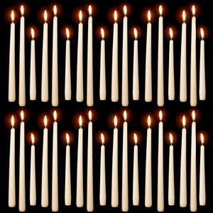MTLEE Taper Candles 8/10/12 Multi Height Unscented Taper Candles 8 Burn Hours for Dinner Decorative Home Decoration Fall Thanksgiving Wedding Party Candlesticks(Beige, 36)
