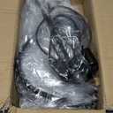 Black Chandelier for Dining Room Light Fixture, 4-Light Modern Farmhouse Chandelier, 17" Large Ceiling Hanging Industrial Pendant Light for Kitchen Island Living Room Foyer Entryway Stair