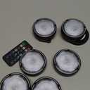 TECOMLIGHT LED Puck Lights with Remote Control, Battery Operated Wireless Closet Light, Under Cabinet Lighting Stick on Tap Push Lights, Color Changing Under Counter Light for Kitchen, 6 Pack - Black