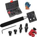 Brake Line Flaring Tool Kit, 3/16" 1/4" SAE Double Flare Tool, Creates 45 Single Double Bubble Flares for Vehicle Brake Hydraulic Line Repair