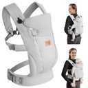 New Upgrade Ergonomic Baby Carrier Newborn Toddler Wrap Carrier,Hands Free Baby Sitting Support Sling,Breathable,Perfect for Infants/Chest Sling for Babies Shower Gift (Light Grey) (Upgrade-with belt)
