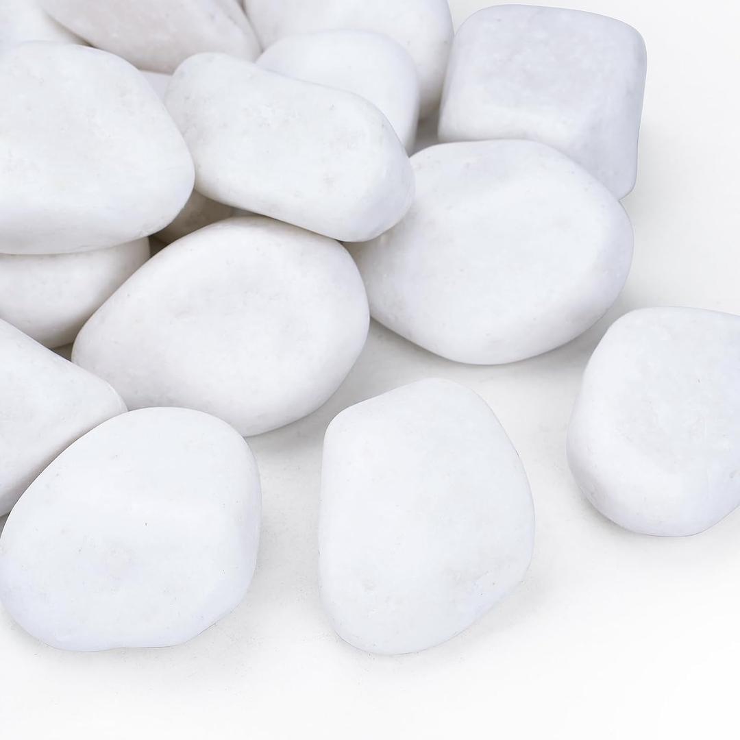 Pulovin 40 lbs White Rocks for Landscaping, 3-4 Inch White River Rocks