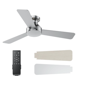 Ceiling Fans with Lights, 42 Inch Ceiling Fan with Light And Remote, 3CCT Flush Moun Low Profile Ceiling Fans, 6 Speed Noiseless LED Ceiling Fan, Advanced Nickel Ceilings Fan for Bedroom Living Room