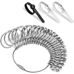 NuLink Ring Sizer Measuring Tool US Stainless Steel Ring Size 0-13 with Half Size, 3 Pcs Finger Ring Sizer Measure Gauge