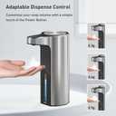 EKO Automatic Foaming Soap Dispenser, Touchless Foam Hand Soap Dispenser for Bathroom and Kitchen, Water-Resistant and Rechargeable, 9 fl oz, Modern Design for Homes and Offices (Stainless)