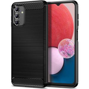 Case Compatible with Samsung Galaxy A13 5G/4G/M13 5G/A04S, Slim Fit Phone Cover with Shock-Absorption, Carbon Fiber TPU Rubber Protective Case, Black