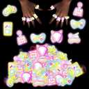 24PCS Video Handle Game Ring Light Glow in the Dark Light Up Gifts Gamer Birthday Party Decorations Supplies School Party Classroom Prizes