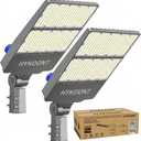 LED Parking Lot Light 300W, UL Listed 45,000LM 6500K Light with Dusk to Dawn Photocell, Adjustable Slip Fitter Mount, IP66 Waterproof, Commercial LED Area Security for Parking Lot, Roadway, 2 Packs