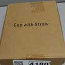 16 OZ Iced Coffee Cups with Lids and Straws Set of 4, Unbreakable Plastic Drinking Glasses Reusable Iced Coffee Glass to Go Cup for Iced Tea,Juice, Water,BPA Free, Dishwasher Safe