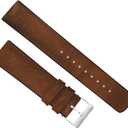 BARTON Leather and Rubber Hybrid Straps with Integrated Quick Release Spring Bars - 316L Stainless Steel - Choose Color - 18mm, 20mm & 22mm Watch Bands (Oak)
