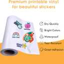 24" x 1200" (100 ft) Printable Vinyl Sticker Paper Roll, Matte White Waterproof Sticker Paper Roll Labels for Roll-feed Inkjet Printer with 3 inch Core