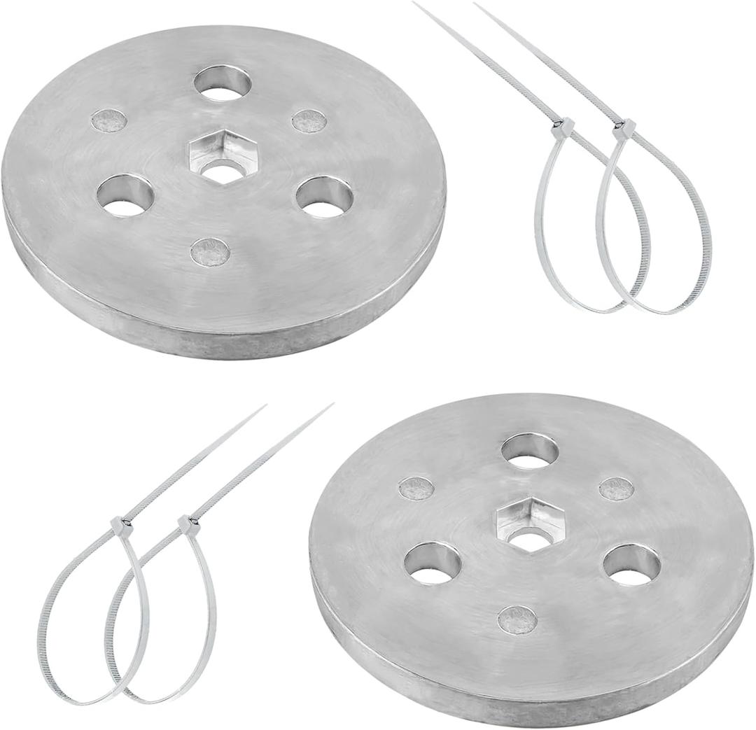 Pool Skimmer Zinc Anode Weight Plate, Anti-Electrolysis Sacrificial Anode, Keep Your Skimmer Basket in Place -for Salt System Swimming Pools Against Corrosion and Electrolysis, with Plastic Ties 2 Pcs