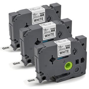 3-Pack 12mm 0.47" Laminated White Label Maker Tape Refill – Replacement for Brother P Touch Label Maker Tape TZe231 TZe-231 TZe, Compatible with Brother P-Touch Label Maker PT-D200 PT-2040 PT-1000