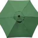 TITA-DONG 6.4Ft Patio Umbrella Replacement Canopy, Green, UV Protection, Waterproof, Easy Installation