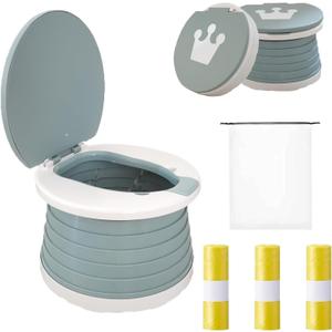 Travel Potty for Toddler, Portable and Foldable Toilet, Apply to Seat Emergency Toilet for Car, Camping, Outdoor, Indoor (grey, small) (Gray)