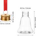 GLEAVI 12pcs Christmas Fillable Bell Ornaments, 50ml Clear Plastic Booze Balls with Screw Caps & Red Ribbons, Fillable Ball Bottles for Drinks, Candy & DIY Xmas Party Decorations