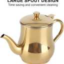 17oz 500ml Stainless Steel Teapot with Removable Infuser, Stovetop Dishwasher Safe Gooseneck Small Tea Pots for Loose Leaf & Tea Bags (Gold)