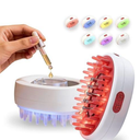 7-1 Red Light Hair Brush Comb | Vibrating Electric Red Light Scalp Massager + Oil Applicator for Fuller-Looking Hair Care | Scalp Massage for Head Spa | Portable, Cordless & Waterproof