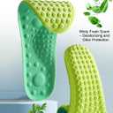 4D Cloud Soles Insoles for Men and Women,Soft Shock Absorption Massage Insoles -Comfort Sports Shoe Inserts Arch Support Insoles, Work Boot Shoe Insole (Green, XS Men 6~7 /Women 7.5)