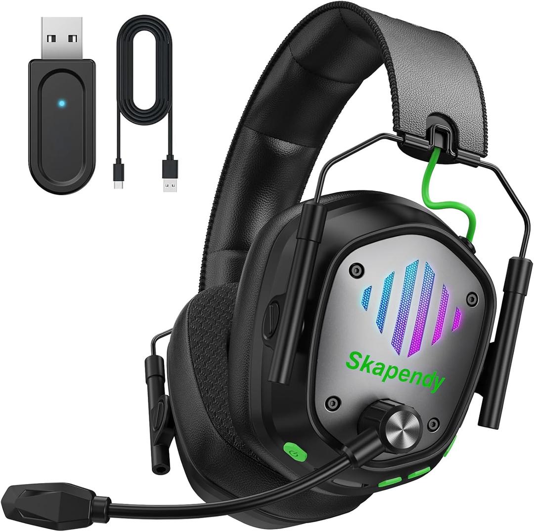 Wireless Gaming Headset for PS5 Gamers, 2.4GHz 20ms Low Latency & Bluetooth, 50mm Driver for 3D Surround Sound, ENC Mic - 50H Battery, Compatible with PC PS5 PS4 Switch Mobile (Graphite Black)