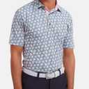 Mens Golf Shirt Short Sleeve Dry Fit Moisture Wicking Performance Collared Funny Print Golf Polo Shirts for Men (Blue, M)