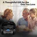 LONPOO CD Player Portable Boombox with FM Radio/USB/Bluetooth/AUX Input and Earphone Jack Output, Stereo Sound Speaker & Audio Player,Black