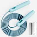 Body Factor Weighted Jump Rope, Non-Slip Comfort Grip, Premium Ball-Bearing System, 9ft Adjustable-Length Rope