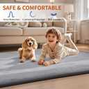 ACOMOPACK Baby Play Mat for Floor,1.3" Thick Memory Foam Area Rug for Living Room,Soft Velvet Crawling with Non-Slip Bottom for Kid,Toddler, 79"×157" Tummy Time Nursery Rugs,Yoga（Dark Grey）