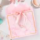 3 x Gfractolux Large Gift Bags, 1 Pack Gift Bags with Tissue Paper and Cards, Gift Bags with Handles for Birthdays, Baby Shower, Weddings, Party Favor, Holiday Presents, Anniversary(Marble Pink)