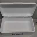 E-far Vintage Bread Box for Kitchen Countertop, White Metal Bread Storage Container Retro Bread Bin for Pastries/Loaves/Dry Food, Large Capacity & Modern Design (16.7 x 9 x 6.4)