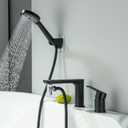 SUBEIXI Roman Tub Faucet with Sprayer, 2 Hole Deck Mount Tub Filler Bathtub Faucet with 5 Modes Hand Shower, Matte Black Bathtub Faucet Set with Water Diverter