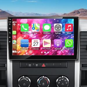 4+ 64GB Car Radio for Dodge RAM 1500 2500 3500 2009 2010 2011 2012, Build in Wireless/Wire Carplay & Android Auto Support Bluetooth, Back-up Camera,FM Radio,SWC,10 Inch IPS Touch Screen
