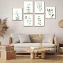 WINDVALE Green Plant Wall Decor Art Prints, 8"x10" Botanical Posters, Indoor Plant Wall Art for Teen Girls Room, Dorm, or Apartment, Nature-Inspired Aesthetic Decor, Set of 6 Unframed