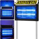 Solar Bug Zapper Outdoor, 4500V Solar Mosquito Zapper Outdoor Waterproof, 1/2 Acre Coverage Rechargeable Electric Fly Zapper, Cordless Portable Mosquito Traps for Backyard, Patio, Camping, Indoor