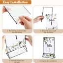 Floroom 6 Pack 5x7 Inch Clear Acrylic Sign Holders, Double-Sided Black Display Stand Picture Frames for Table Numbers, Menus, Flyers, Weddings, and Offices