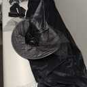 Witches Costume Women Hooded Cape Witch Hat Lace Masks Gloves Halloween Costumes Witch Outfit Women Dress up Cosplay Black