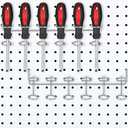 Hotop 2 Pieces Pegboard Screwdriver Holder Peg Board Tool Utility Hooks Pegboard Accessories Six-Tool Organizer Racks Accessory Multi-Ring Holder for Pliers(Silver)