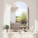 Niccy Arched Mirror, 24"x36" Arch Bathroom Mirror, Decorative Modern Mirrors for Bathroom, Bedroom, Living Room, Entryway, Frameless Vanity Mirror, Unique Wall Mounted