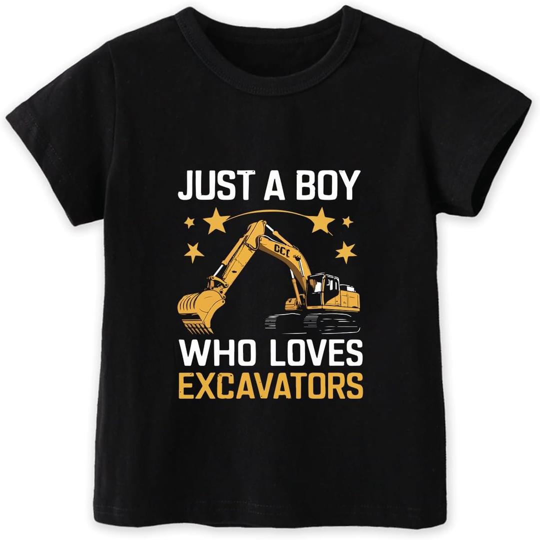 Habudda Toddler Boy Shirts Car T-Shirt for Boys Truck Graphic Tees Little Kids Summer Short Sleeve Cotton Tops 2T 3T 4T-8Y