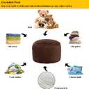 Asuprui Pouf Ottoman Unstuffed Round Poof Seat Foot Stool Ottoman Foot Rest No Filler 20x20x12 Inches Fuzzy Chair Floor Pouf Storage for Living Room Bedroom Coffee