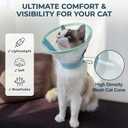 Cat Cone Collar Soft, Comfortable Mesh E Collar for Cats to Stop Licking, Breathable Elizabethan Collar, Alternative to Plastic Cones, Blue L