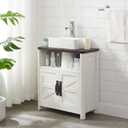 Bathroom Floor Cabinet, Farmhouse Storage Cabinet, Adjustable Shelf, Barn Doors, Cabinet for Bathroom, Kitchen, Living Room(Antique White) (23.62"W x 11.81"D x 26.54"H)