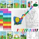 24Pcs Golf Coloring Books for Kids Golf Ball Sports Party Favors Activity Books Bulk with Pens for Boys Birthday Party Goodie Bag Stuffers Gift Classroom Reward